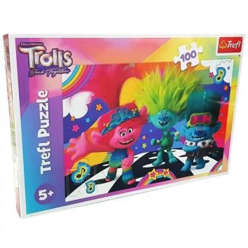 Puzzle 100 Glitter Błyszczące Trolle TREFL