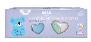 Farby plakatowe 20ml BB Pastel 12 kolorów