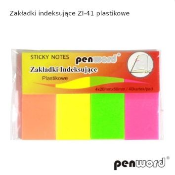 Zakładki indeksujące 20x50mm 4x40szt plastikowe