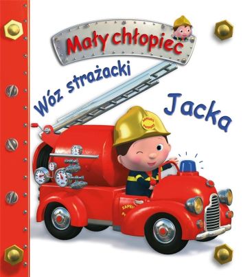 Wóz strażacki. Mały chłopiec