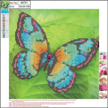 Mozaika diamentowa 5D 30x30cm Butterfly 89751