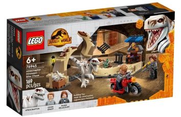 Lego JURRASIC WORLD Atrociraptor pościg na motorze