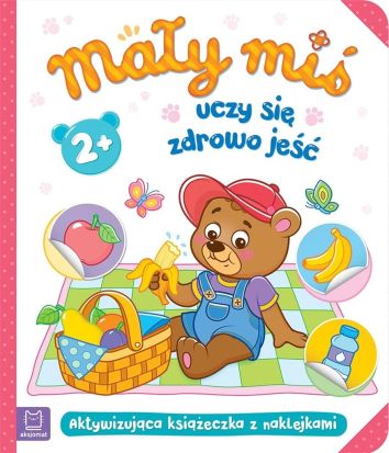 Mały miś uczy się zdrowo jeśćdla