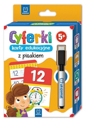 Cyferki karty edukacyjne z pisakiem. 5+