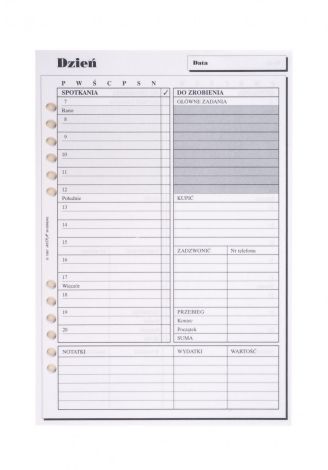 Wkład do organizera A5 Dzień ANTRA