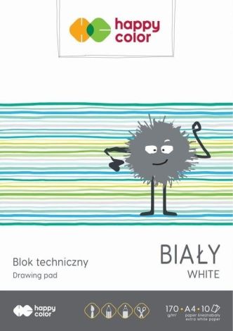 Blok techniczny biały A4/10K HAPPY COLOR