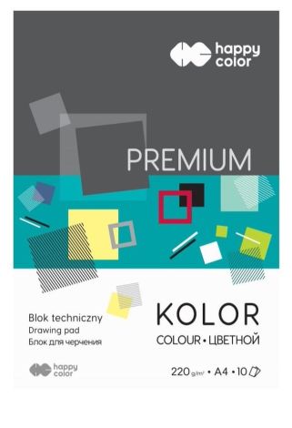 Blok techniczny kolor A4/10K Premium HAPPY COLOR