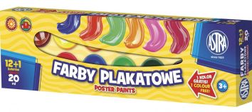 Farby plakatowe 13 kolorów 20ml ASTRA