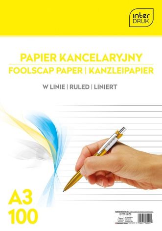 Papier kancelaryjny A3/100K linia