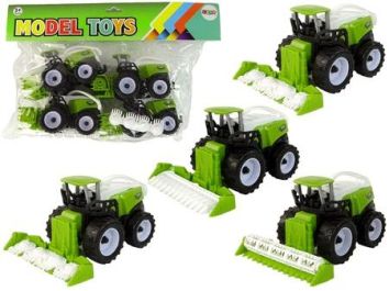 Zestaw pojazdów farmerskich zielone traktory 4szt