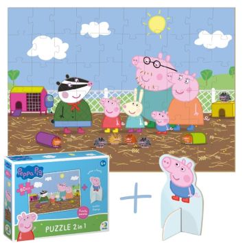 Puzzle 60 Peppa Pig with charater figure