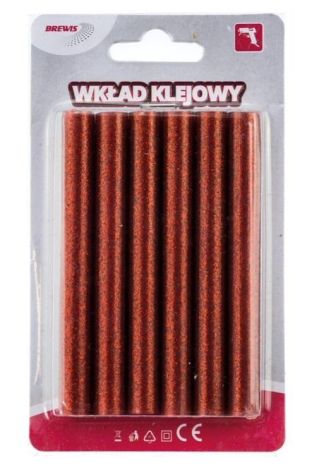 Wkład klejowy brokatowy czerwony 11mmx10cm 6szt