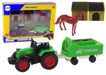 Zestaw farma + traktor + koń