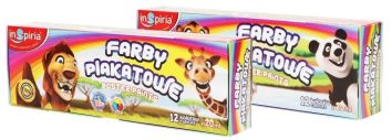 Farby plakatowe 12 kolorów 20ml