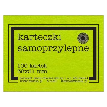 Karteczki samoprzylepne Fluo 38x51mm 100K zielone