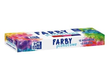 Farby plakatowe Oxford 12+2 kolory 20ml