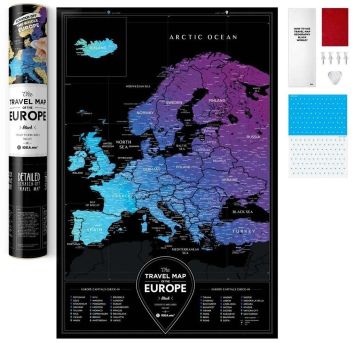 Mapa zdrapka - Travel Map Black Europe