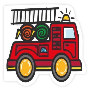 Karnet wycinany - Wóz strażacki