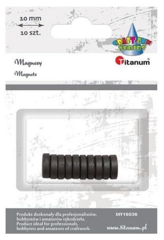 Magnesy okrągłe czarne 10mm 10szt