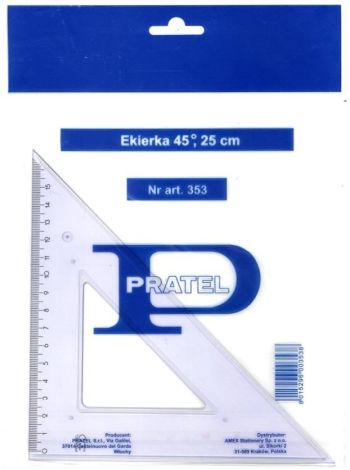 Ekierka 25cm 45 stopni PRATEL