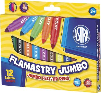 Flamastry Jumbo 12 kolorów ASTRA