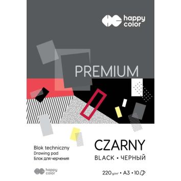 Blok techniczny czarny A3/10K Premium HAPPY COLOR