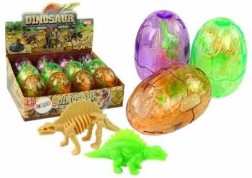 Duże jajo dinozaura 9cm 2 figurki