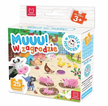 Puzzle malucha. Muuu! W zagrodzie