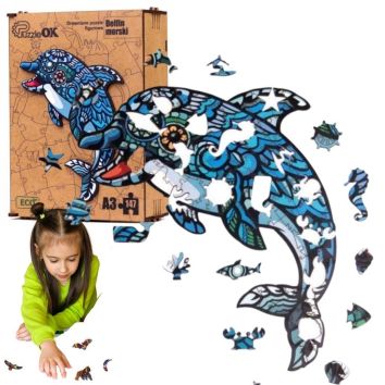 Puzzle drewniane eko 147 Delfin A3