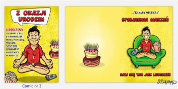 Karnet Comic B6 + koperta wzór nr 03 Urodziny
