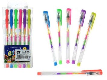 Kolorowe długopisy żelowe 6 kolorów