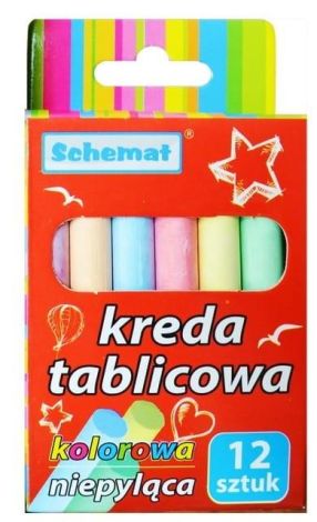 Kreda tablicowa 12szt kolor