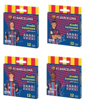 Kredki świecowe okrągłe FC Barcelona 12kol mix