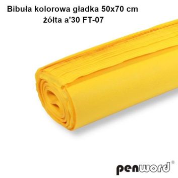 Bibuła kolorowa gładka żółta 50x70cm 30 arkuszy