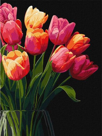 Malowanie po numerach - Zapach tulipanów 30x40cm