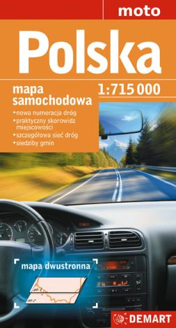 Polska mapa samochodowa 1:715 000