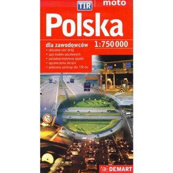 Polska tir 1:750 000 Mapa samochodowa dla zawodowców demart