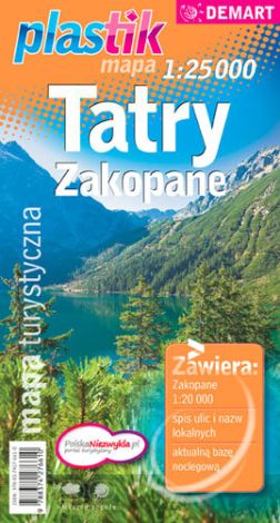 Tatry i zakopane 1:25 000 plastik mapa