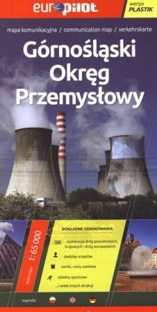 Górnośląski Okręg Przemysłowwy mapa komunikacyjna 1:65000 Europilot/plastik