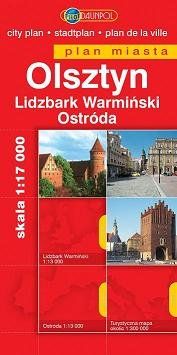 Olsztyn plan miasta 1:17000 Lidzbark Warmiński, Ostróda