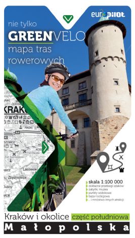 GREENVELO mapa tras rowerowych Kraków i okolice część południowa (dodruk 2019)