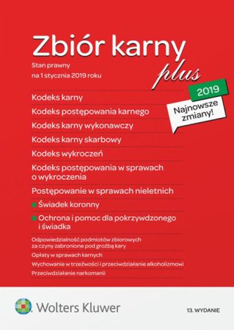 Zbiór karny plus 2019 Stan prawny na 1 stycznia 2019 roku