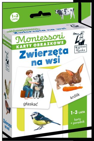 Montessori. Karty obrazkowe Zwierzęta na wsi (1-3 lata). Kapitan Nauka