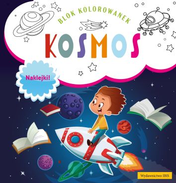 Kosmos. Blok kolorowanek z naklejkami