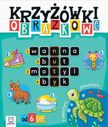 Krzyżówki obrazkowe z wesołym żółwikiem. Od 6 lat