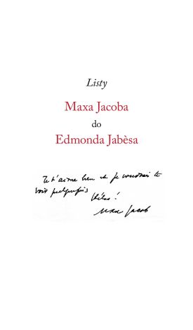 Listy Maxa Jacoba do Edmonda Jabesa