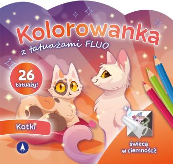 Kolorowanka z tatuażami FLUO Kotki