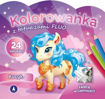 Kolorowanka z tatuażami FLUO Kucyki