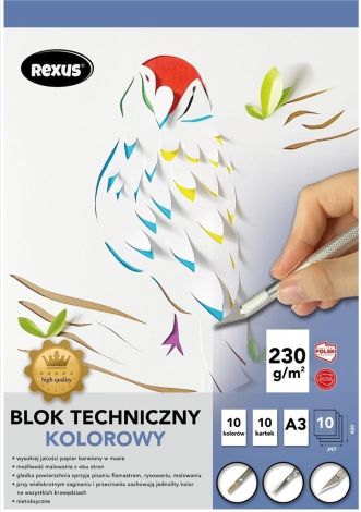 Blok techniczny A3/10K kolorowy Premium