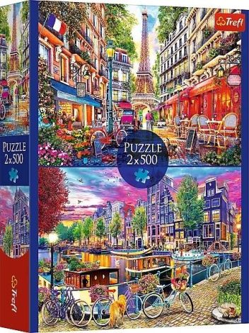 Puzzle 2x500 Europejskie stolice TREFL